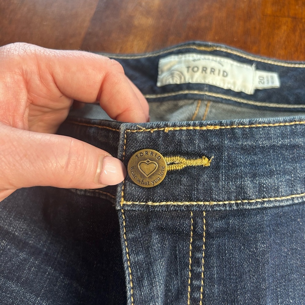 Torrid Blue Denim Distressed Jean Shorts